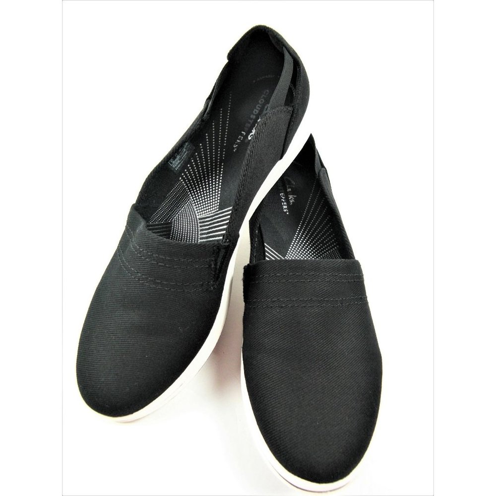 Clarks Cloudsteppers Breeze Step Slip-On Womens Comfort Shoes Size 11 Black